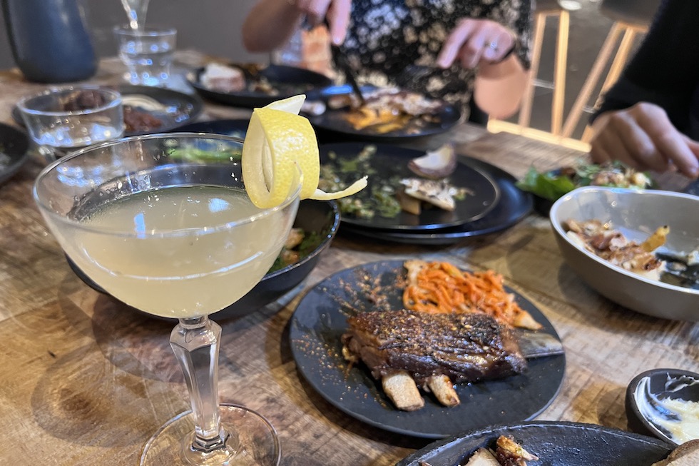 Cocktails and fire pit cooked plates from Embers restaurant in Brighton
